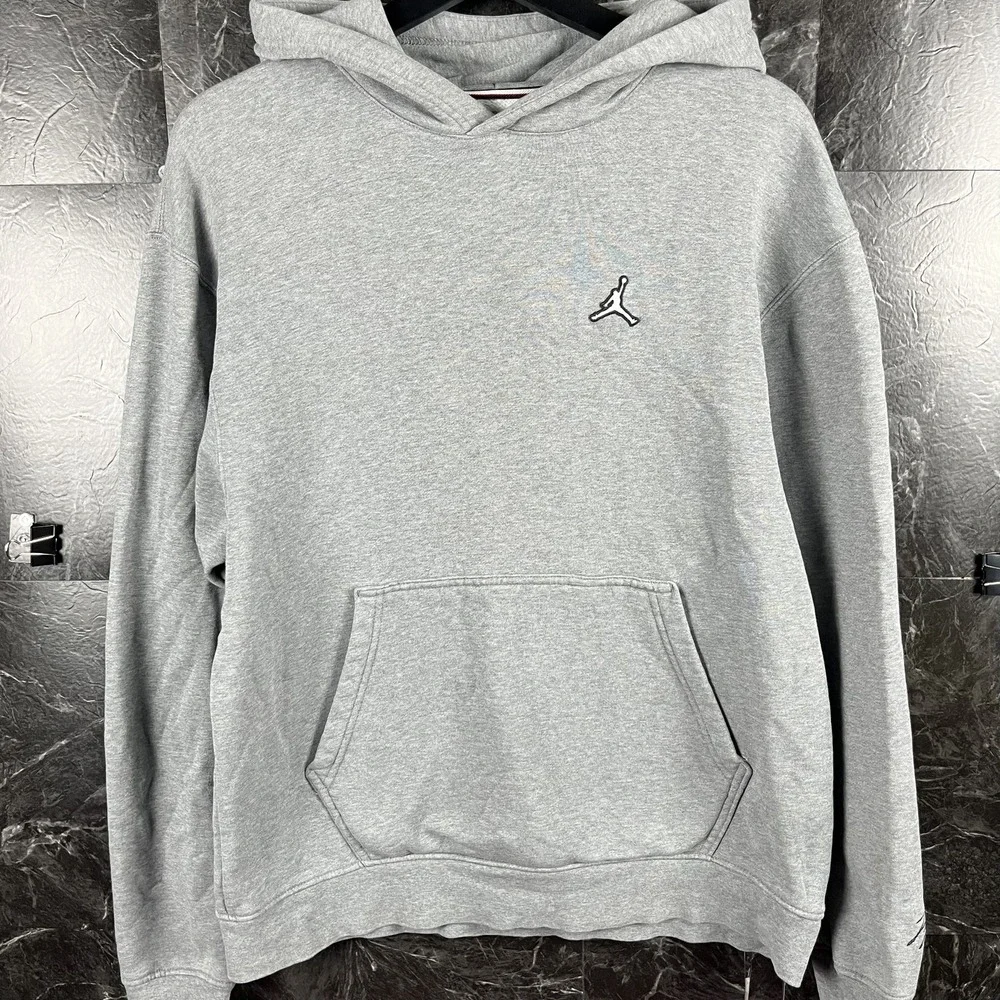 Jordan Men's Grey Fleece Hoodie Medium